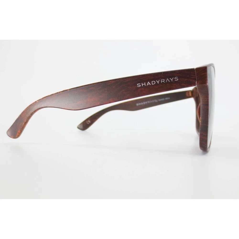 Shady Rays Polarized Sunglasses Brown Wood Grain UV400 HR-4 Mens Womens Eyewear